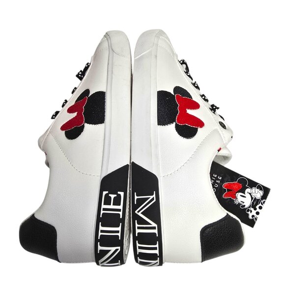 Disney Minnie Mouse Low-top Court Sneakers Womens 9.5, 10 & 11 White Embroidered - Picture 12 of 12